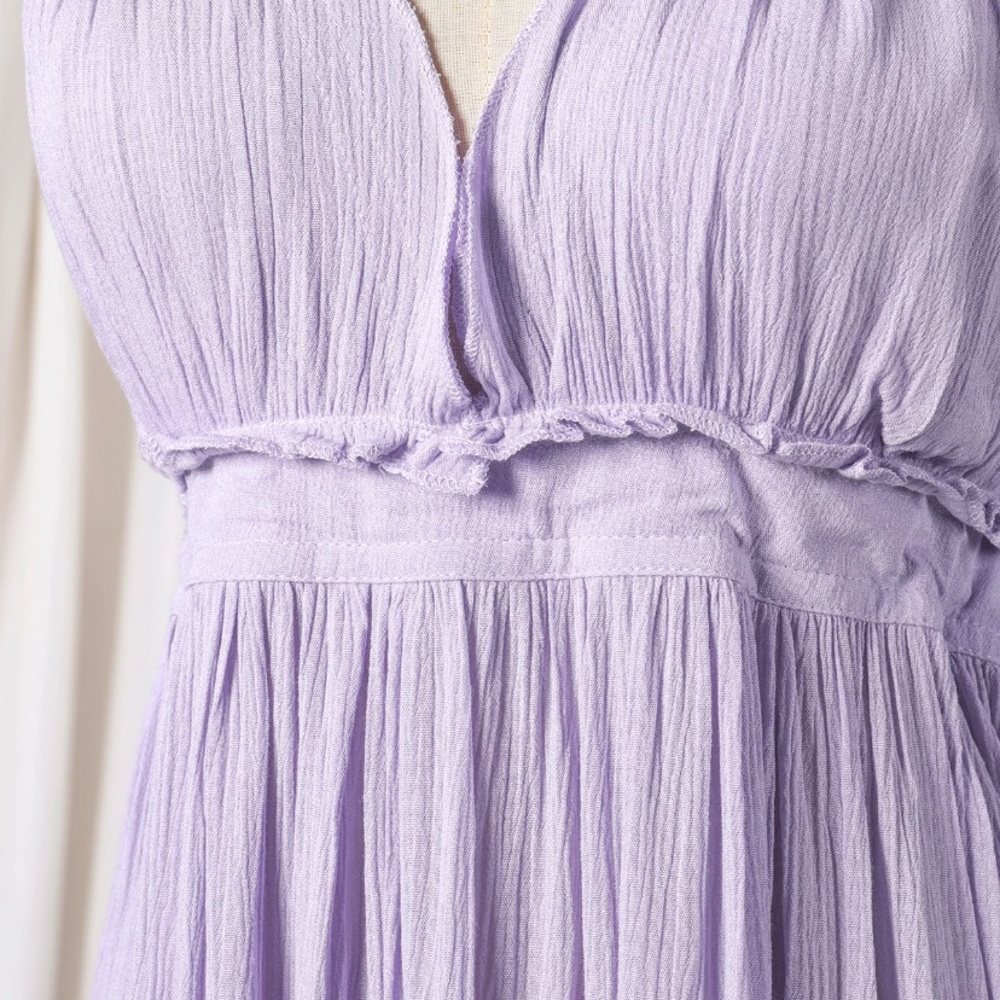 SOLD OUT Lavender Swiss Dot Mesh Halter Mini Dress - Picture 5 of 7